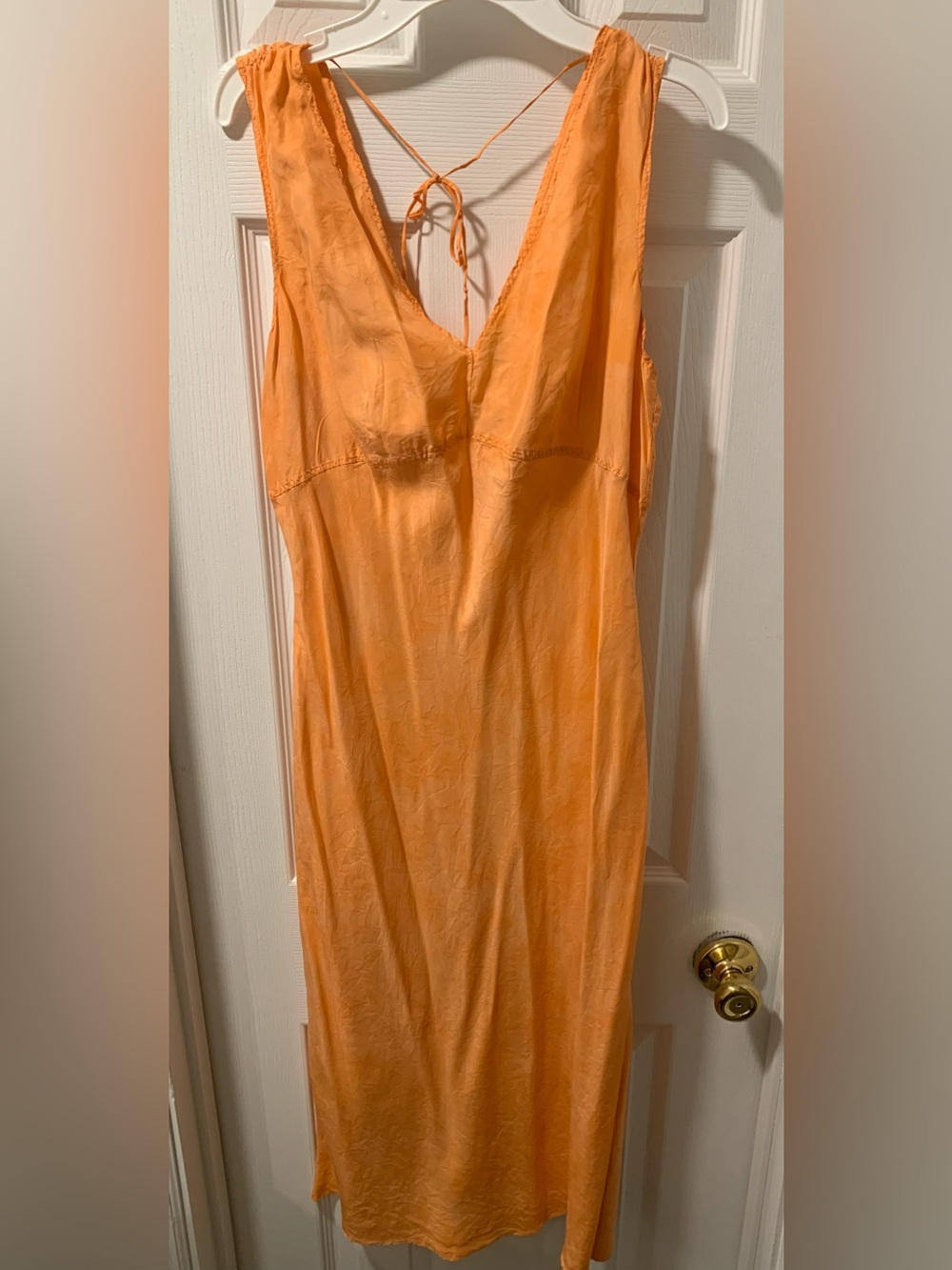 J. Crew Bright Orange Silk Slip Dress